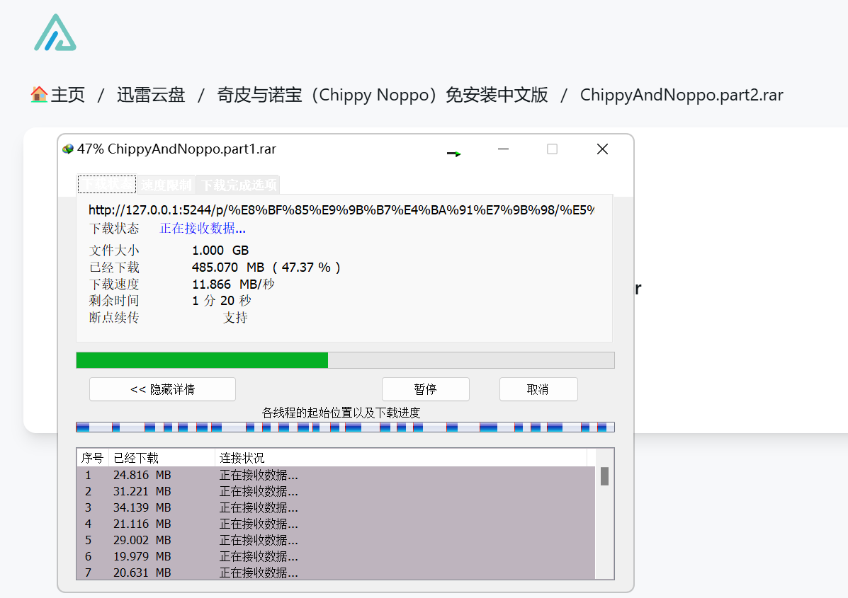Alist挂载迅雷云盘可以IDM满速下载